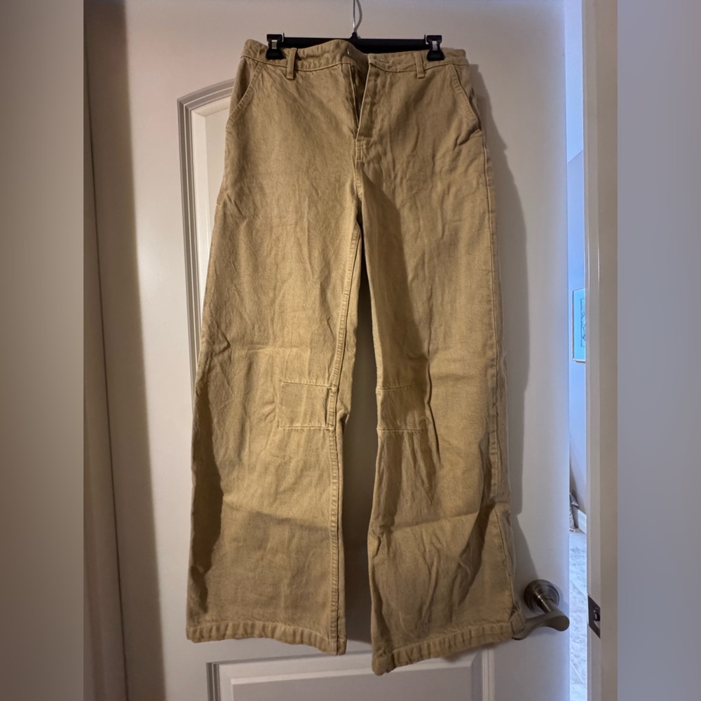 Zara Tan Barrel Wide Leg Jeans, Size 4
